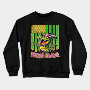 Mardi Grawr, Cajun Carnival Croc Crewneck Sweatshirt